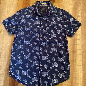 Denim & Flower Floral Blue Men's Sl Slim Fit Button Down Shirt
Size Small